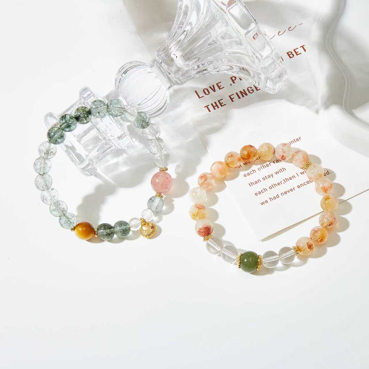 New Chinese-Style Green Phantom Beaded Bracelet